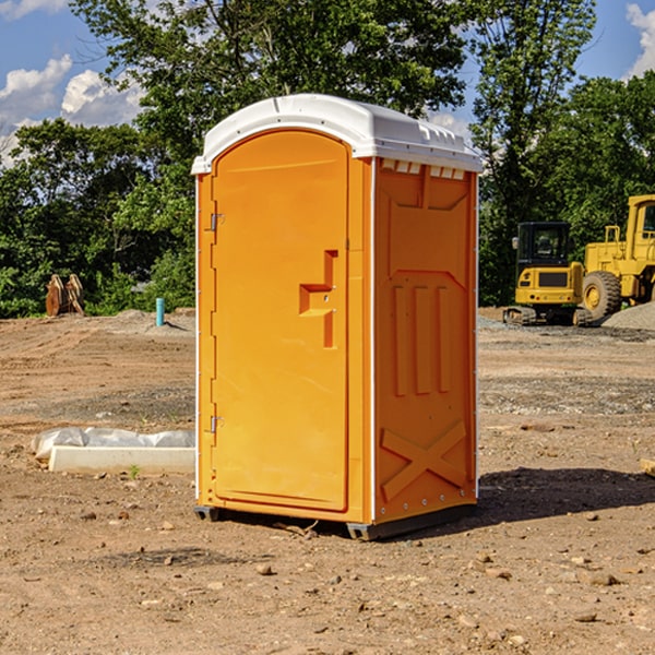 how often are the portable restrooms cleaned and serviced during a rental period in Chippewa County MN